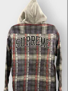 Supreme Plaid Button Up Hoodie